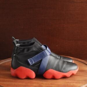 Camper Boots Mens SZ EU 40 US 7 BLK Red Dub Leather Modern Athleisure Ankle Shoe